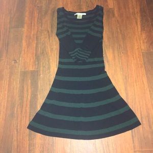 Max Studio- 3 Quarter Sleeve Striped Dress